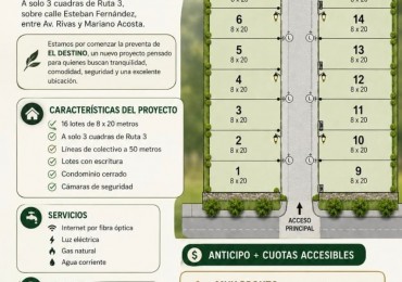 LOTES A FINANCIAR EN GONZALEZ CATAN